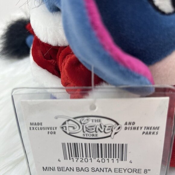 Disney Store Mini Bean Bag "Santa Eeyore" 8" Plush Christmas Stuffed Animal - Picture 7 of 15